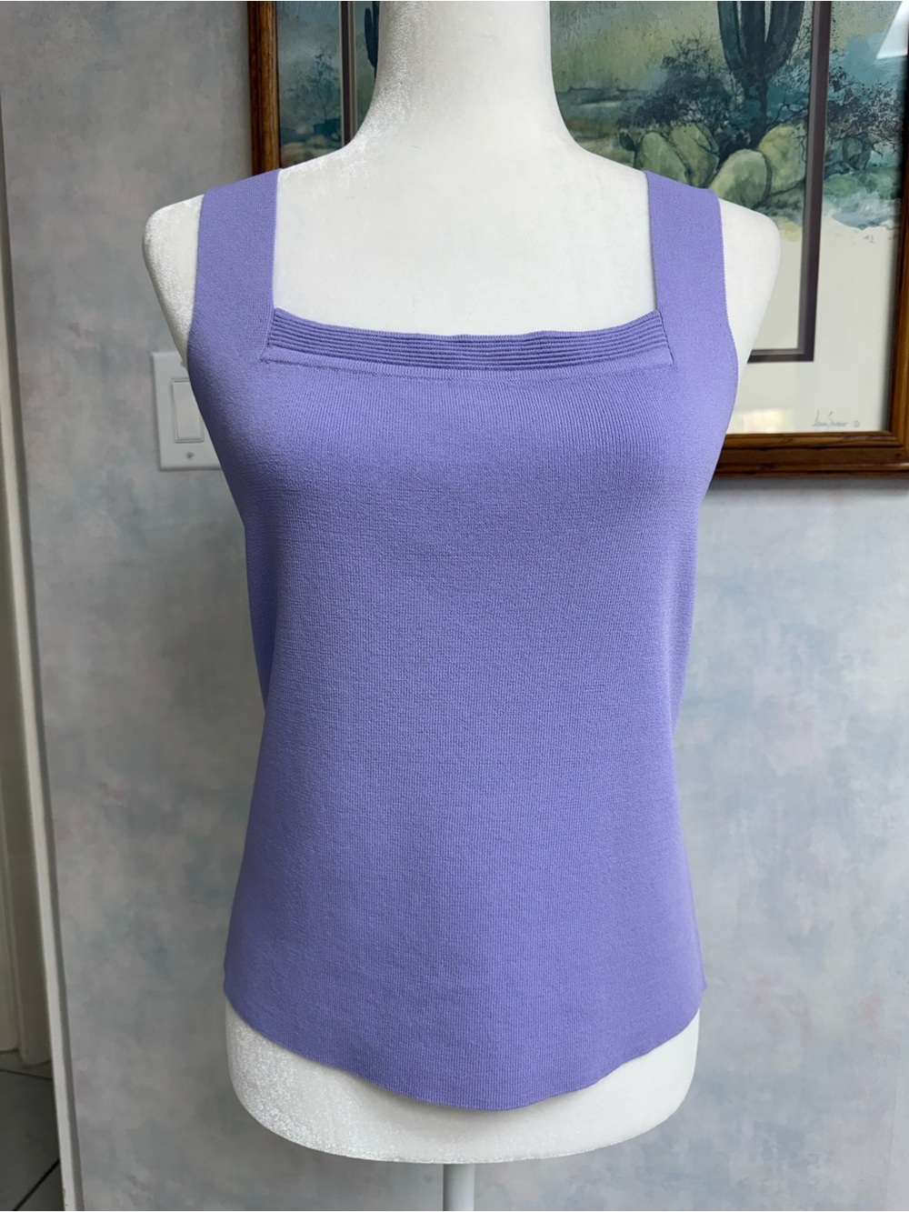 NWOT Dress Barn Tank Top - Lilac Sleeveless Knit w Stretch- Wear Alone or Layer